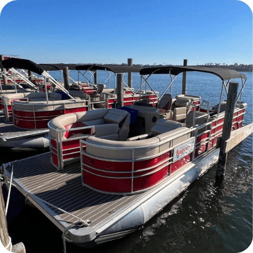 a boat is docked next to a body of water