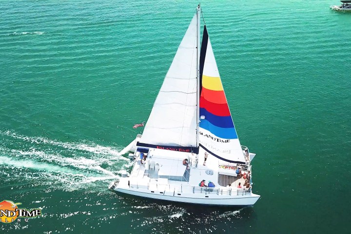 a small boat in a large body of water