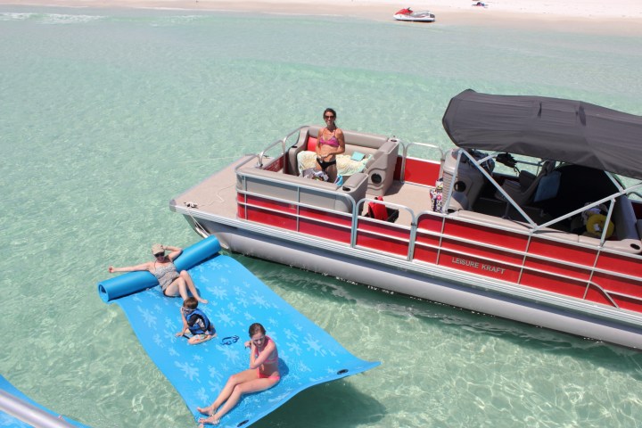 a small boat in a body of water