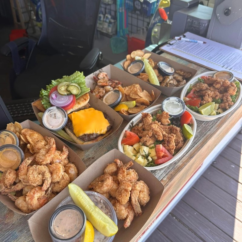 a bunch of food sitting on a table
